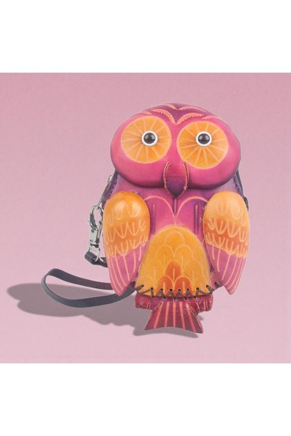 Handmade Genuine Leather Owl Design Zippered Women's Wallet | Coin Card Key Bag Md 1