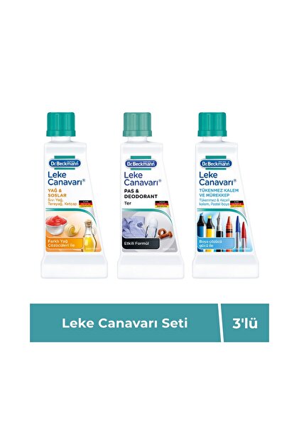 Leke Canavarı Yağ Sos Mürekkep Pas Deodorant Leke Çıkarıcı 3'lü Set 3 x 50 ml