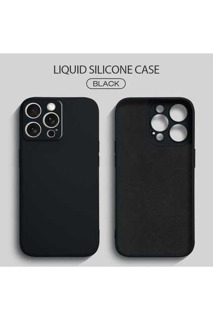 iPhone 15 Pro Max Compatible Velvet Inside Camera Raised Silicone Phone Case