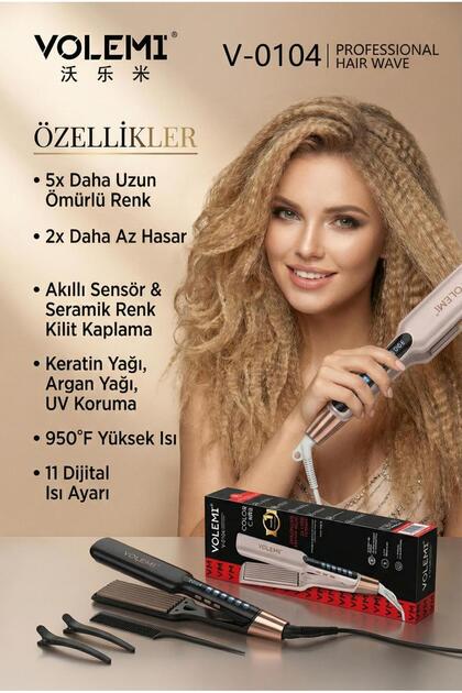 VOLEMİ V-0104 Profesyonel Saç Tost Makinesi-Dijital Göstergeli