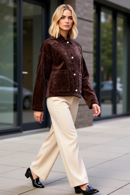Women Shirt Collar Long Sleeve Plain Pattern Regular Fit 100% Cotton Jacket Functional Durable Stylish