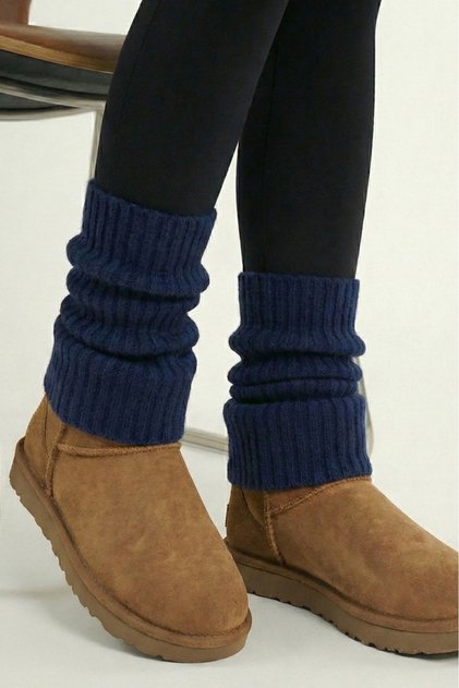 Natural Wool Leggings Corded Fabric Winter White Women's Knee Pads Thick Footless Yoga Over-The-Knee Socks