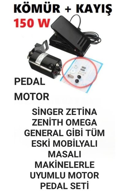 Singer Zetina Tüm masalı kabinli dikiş makineleri ile uyumlu Motor ve Pedal seti