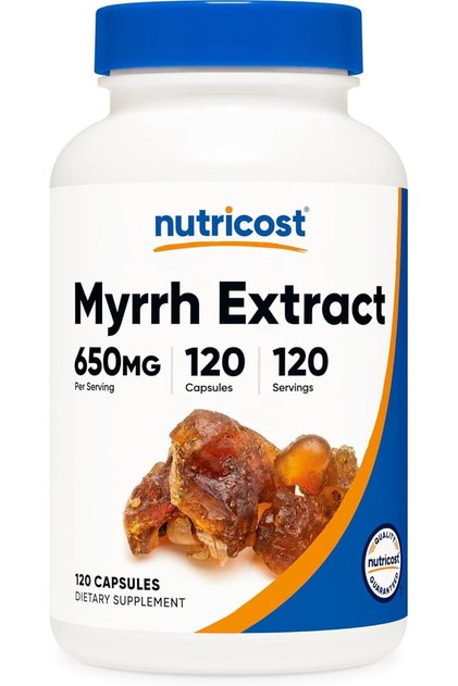 Myrrh Extract Capsules 650 MG, 120 Capsules - Gluten Free, Vegetarian, Non-GMO