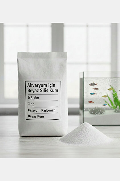 decoronay 7 KG Akvaryum Beyaz Silis ( Kalsiyum Karbonatlı Beyaz