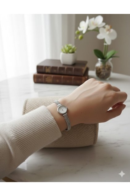 Silver Color Watch with Straw Cord