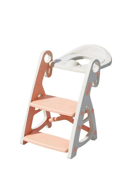 Reductor WC copii StepUp Baby Pink, reglabil pe inaltime, cu manere ergonomice, colac moa