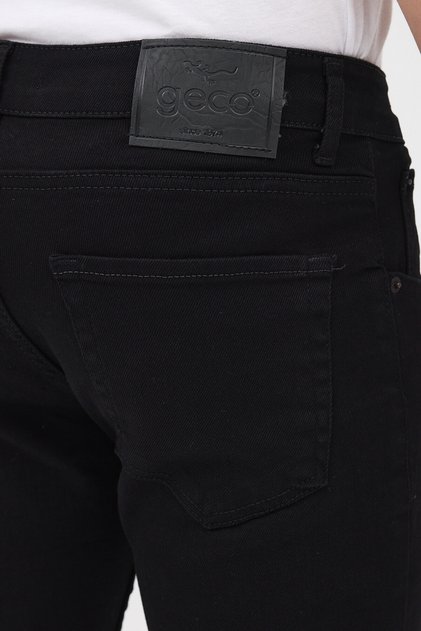 Men's Straight Black Slim Fit Slim Fit Cotton Stretch Stretch Fabric Denim Jean Pants