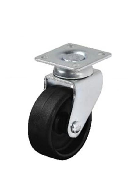 Hts Furniture Wheel with Swivel Plate 49 mm Code 311 | 35 kg Capacity Black Screw-In Furniture Caster Wheel