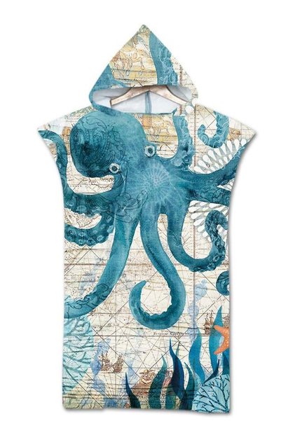 Hooded Beach Towel Swimming Changing Robe Adults Large Microfiber Surf Poncho Compact Blank