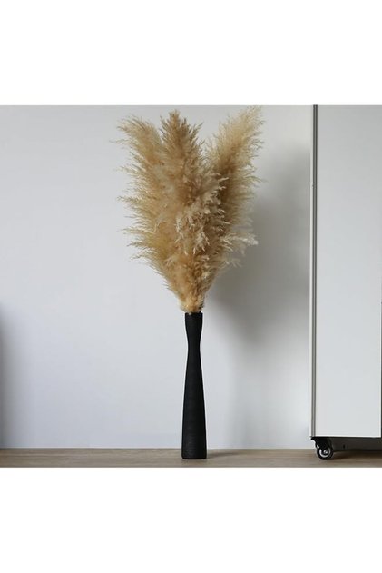 Deal 16" Tall Black Ceramic Floor Vase - 40cm Minimalist