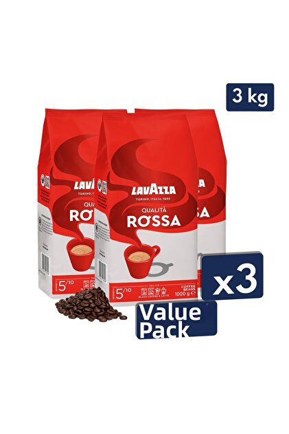 Qualita Rossa Espresso Whole Bean Coffee 1 kg | Advantageous 3-Pack