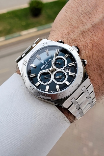 Kadranı Mavi Kordonu Gri Renk Ayarlanabilir Kordonlu 44 mm Fonksiyonlu Erkek Kol Saati