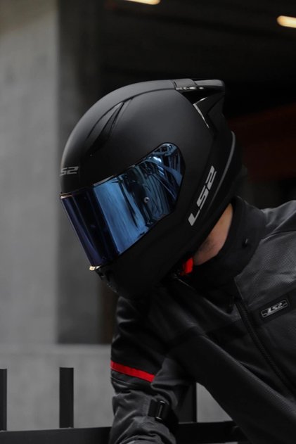 Rapıd 2 Race Mat Siyah Kask (Mavi Vizörlü + Spoıler)