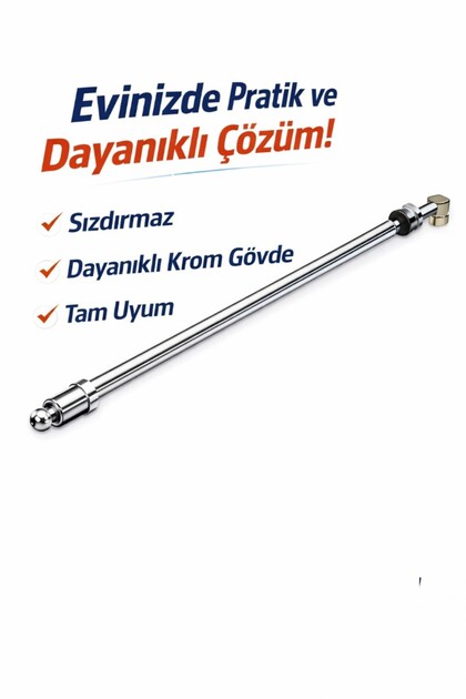Krom Klozet İçi Su Taharet Çubuğu 37 cm – Dayanıklı Metal Gövde