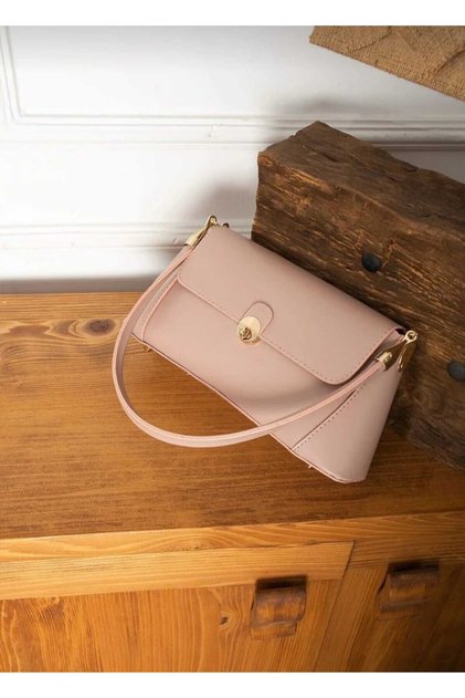 Women's Gold Detail Arm and Shoulder Bag Dusty Rose
