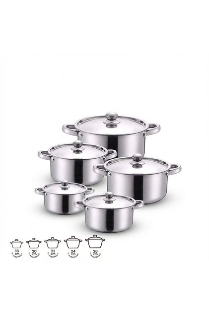 10 Pcs Tri-ply Stainless Steel Cookware Set