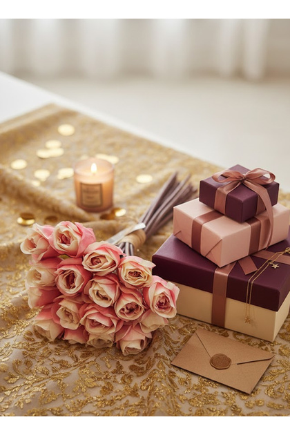 باقة ورد صناعية ب18 زهرة
