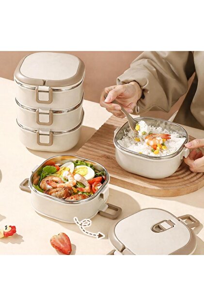 valkyrie 3 Katlı Yemek Kabı 2100 ml – Termal Çantalı Lunch Box