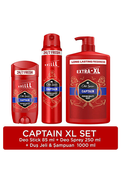 Old Spice Captain Erkek Kişisel Bakım Seti: XL Deo stick 85 ml, XL