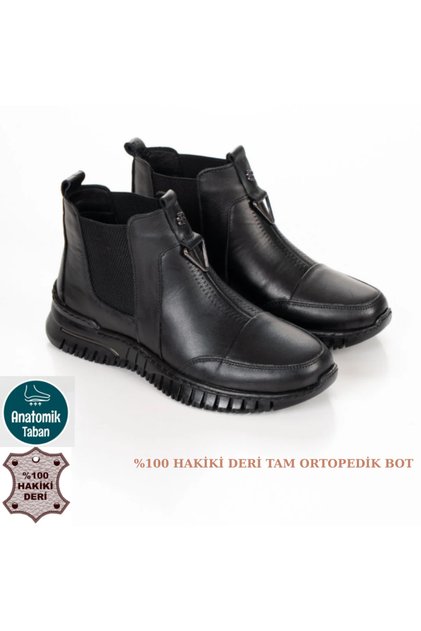 100% Genuine Leather Full Orthopedic Elastic Comfort Daily Women's Boots