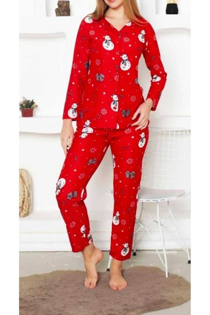 Patterned Suede Fabric Pajama Set