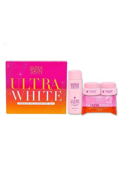 Skin Essentials Ultra White – Complete Rejuvenating Set with Day & Night Cream, Toner & Soa