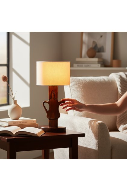 Arabic Dallah Wooden Table Lamp