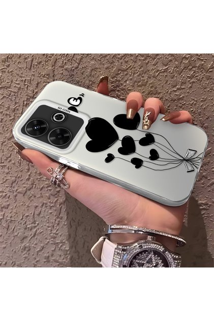 Xiaomi Redmi 13 4g Compatible Heart Balloon Pattern Protected Silicone Phone Case