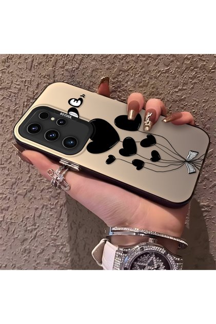 Samsung Galaxy S23 Ultra Compatible Heart Balloon Pattern Protected Silicone Phone Case