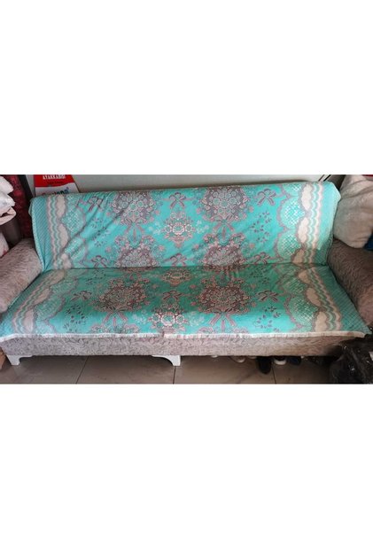 Husa canapea extensibila cu franjuri Chenille 150x200