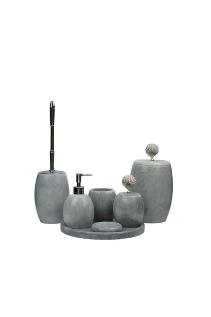 Decorative Oval Marble Bathroom Set Set of 7 Accessories Detailed Design Set