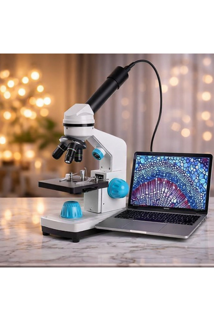 Profesyonel 2000X Zoom Dijital Biyolojik Mikroskop | HD Monoküler 2MP Elektronik Lens