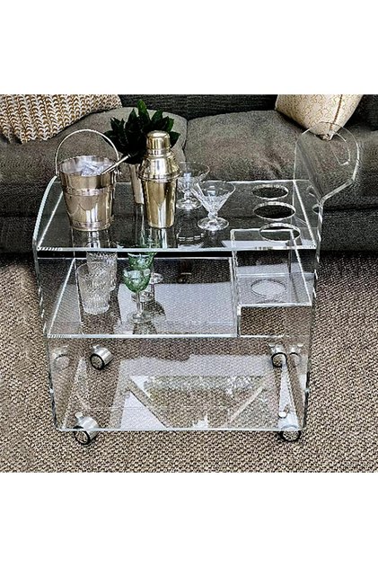 3-Tier Clear Acrylic Storage Trolley – Rolling Kitchen & Serving Cart (80×40×80 cm)