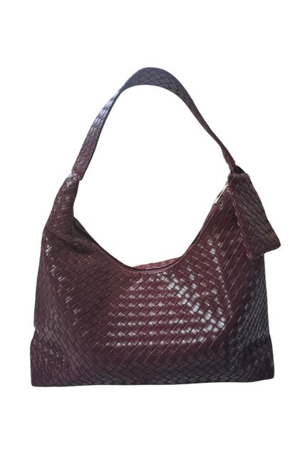 Ezzybliss Women's Burgundy New Season Knitted Pattern Medium Size Wallet Handbag Shoulder Bag