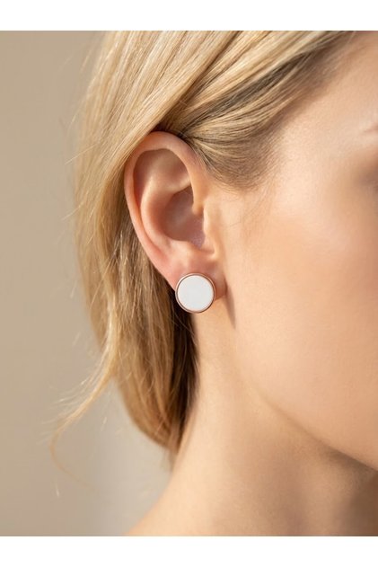 Basic Daily Rose Plated Round Earrings