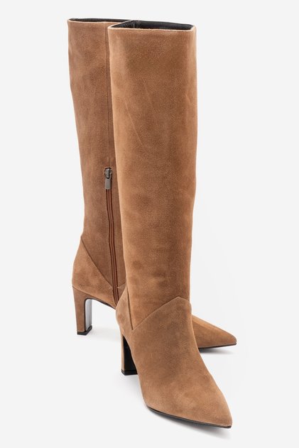 Merla Earth Suede Genuine Leather Women's Heeled Boots