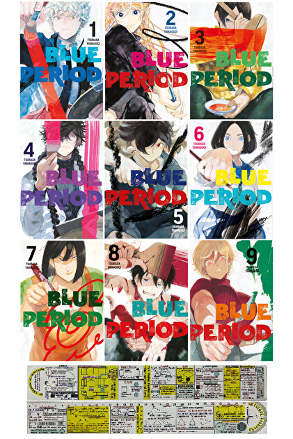 Blue Period 1-2-3-4-5-6-7-8-9. Ciltler Manga Seti + Özel Cetvel