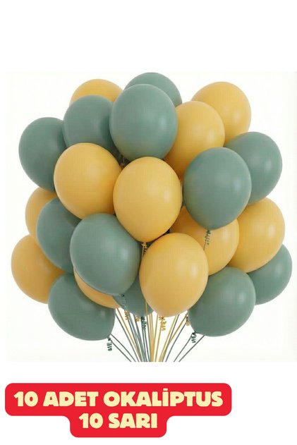 10 Pieces Eucalyptus 10 Pieces Yellow Color Pastel Balloon Birthday Celebration Ornament Birthday Balloons