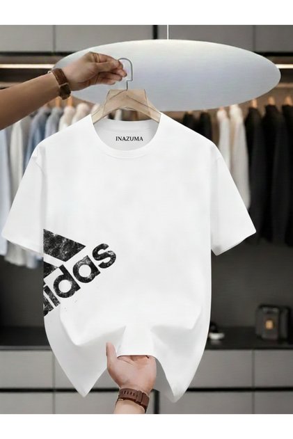 Unisex Oversized Printed Cotton Crew Neck Short Sleeve WHITE T-shirt İDAS
