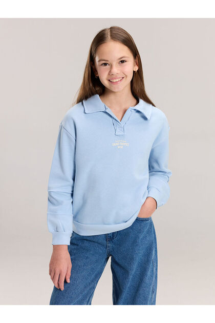 Quality Parts from Çelebi Store Thick Sweatshirt with Turn-Down Collar for Girls