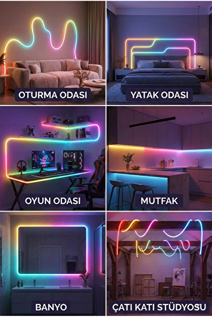 Onerous RGB Pixel Neon 3 metre LED Şerit - RF Uzaktan Kumandalı