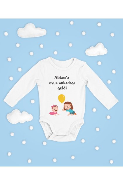 Ablama Playmate Has Arrived Printed Cotton Soft Unisex Snap Fastener Long Sleeve Bodysuit