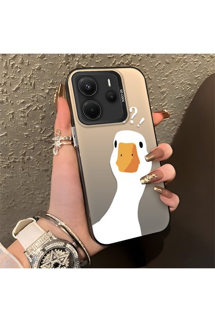 Xiaomi Redmi Note 14 Compatible Silicone Edge Hard Back Anti-Fall Case Sweet Duck