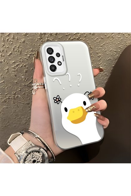 Samsung Galaxy A73 Compatible Silicone Edge Hard Back Anti-Fall Case Sweet Duck