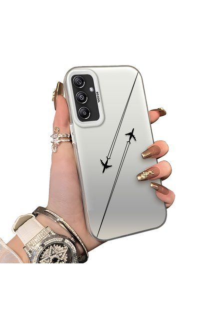 Samsung Galaxy A24 Compatible Silicone Edge Hard Back Anti-Fall Case Airplane Show