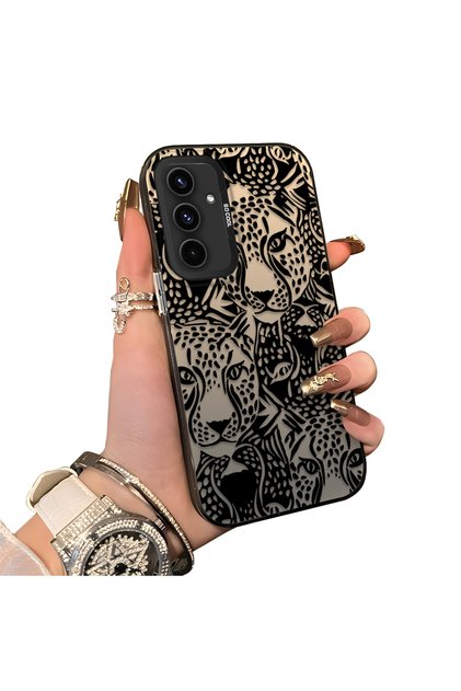 Samsung Galaxy A54 Compatible Silicone Edge Hard Back Anti-Fall Case Cheetah Figure