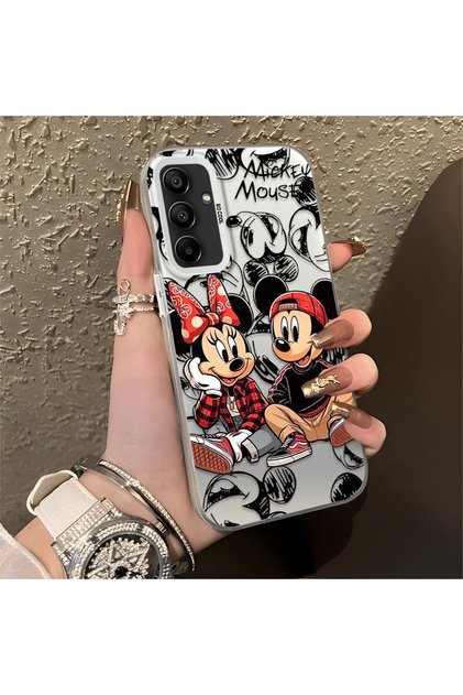 Samsung Galaxy A15 Compatible Silicone Edge Hard Back Anti-Fall Case Classic Mickey Mouse