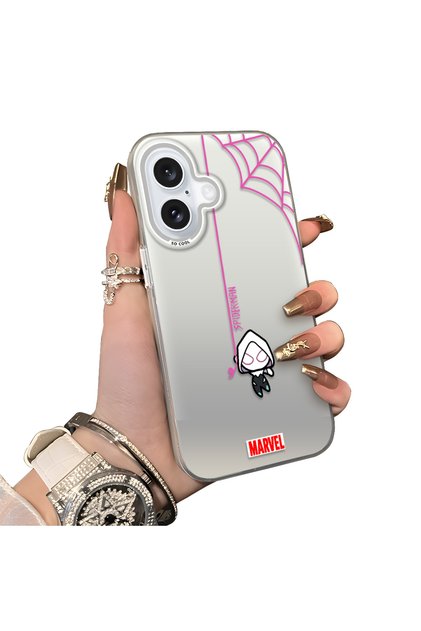 iPhone 16 Uyumlu Silikon Kenar Sert Arka Anti Düşme Kılıfı Spiderman
