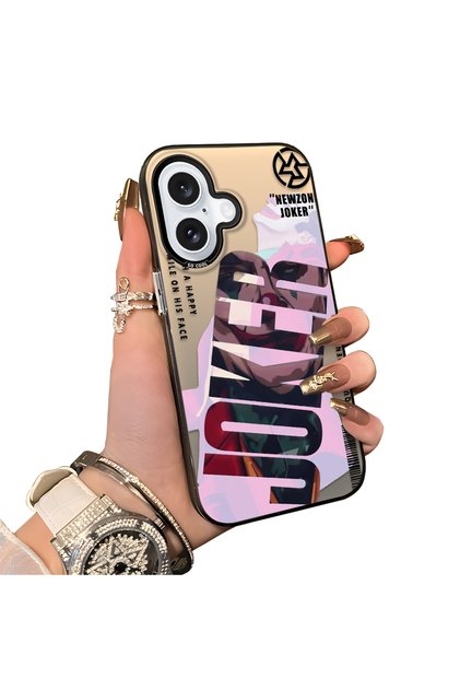iPhone 16 Compatible Acrylic Back Silicone Edge Clown Joker Protective Case